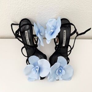Reworked Manolo Blahnik orchid heels